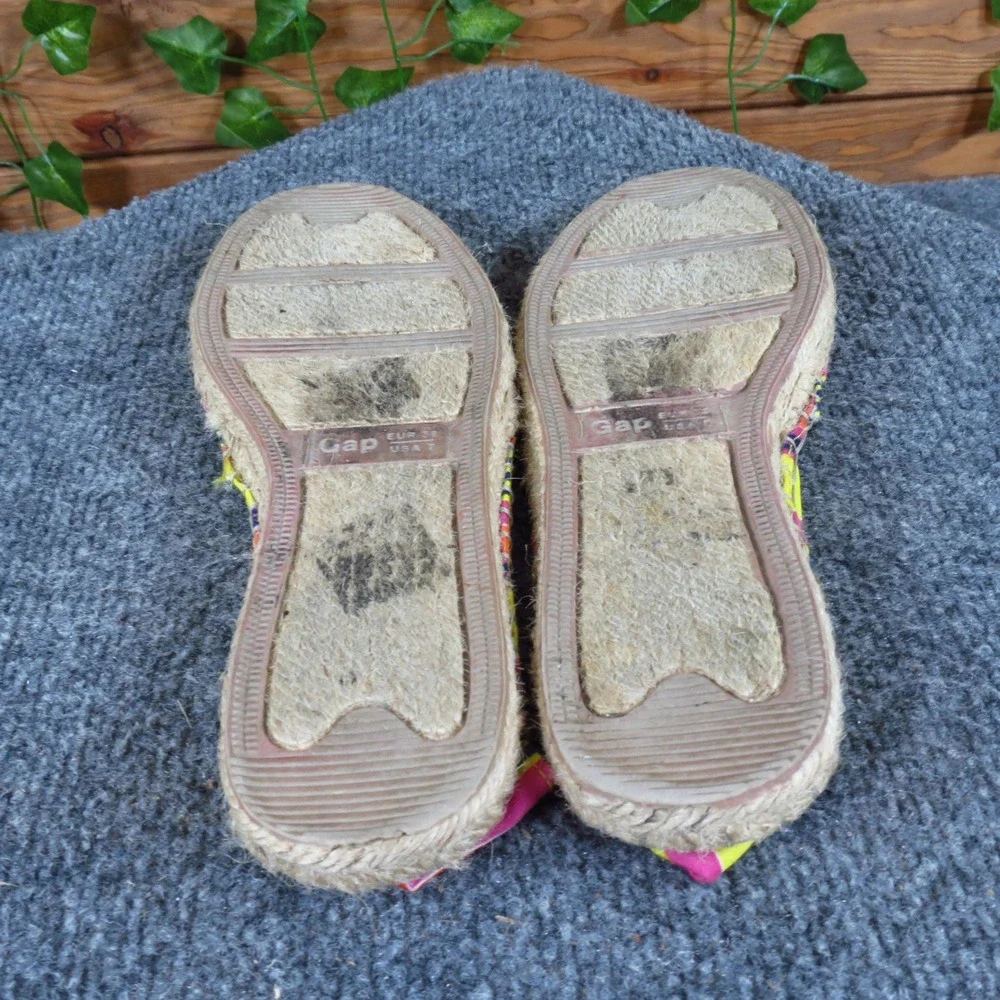 GAP Espadrille Women Casual Shoe Size 7 Summer Beach Multi-Color Striped‎ Fabric